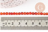 Perle ronde agate naturelle orange brique facettée 4mm, x1 fil de 90 perles(G2429)
