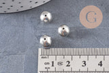 Perle ronde argent tibétain vieilli 8mm, x10 (G0084)