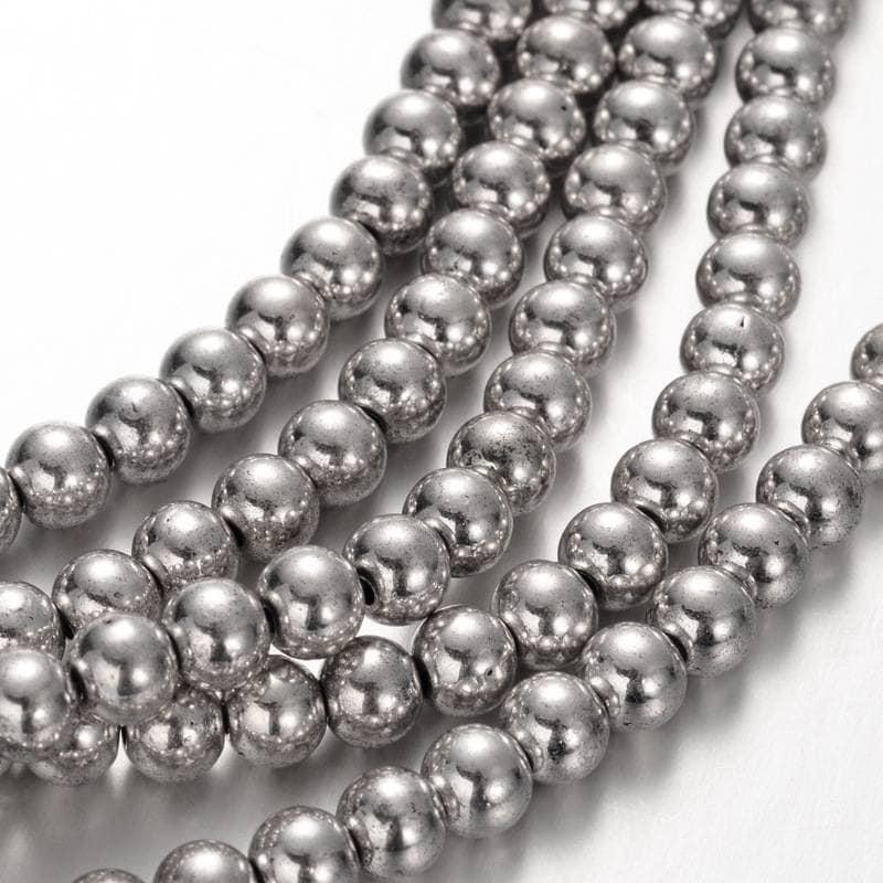 Perle ronde argent tibétain vieilli,perles argent, sans nickel,perle intercalaire, 6mm, x10 (G0819)