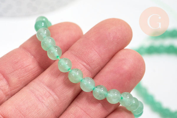 Perle ronde aventurine,pierre précieuse,pierre naturelle, aventurine,perle pierre,le fil de 30 perles, 6mm, x1 (G5620)