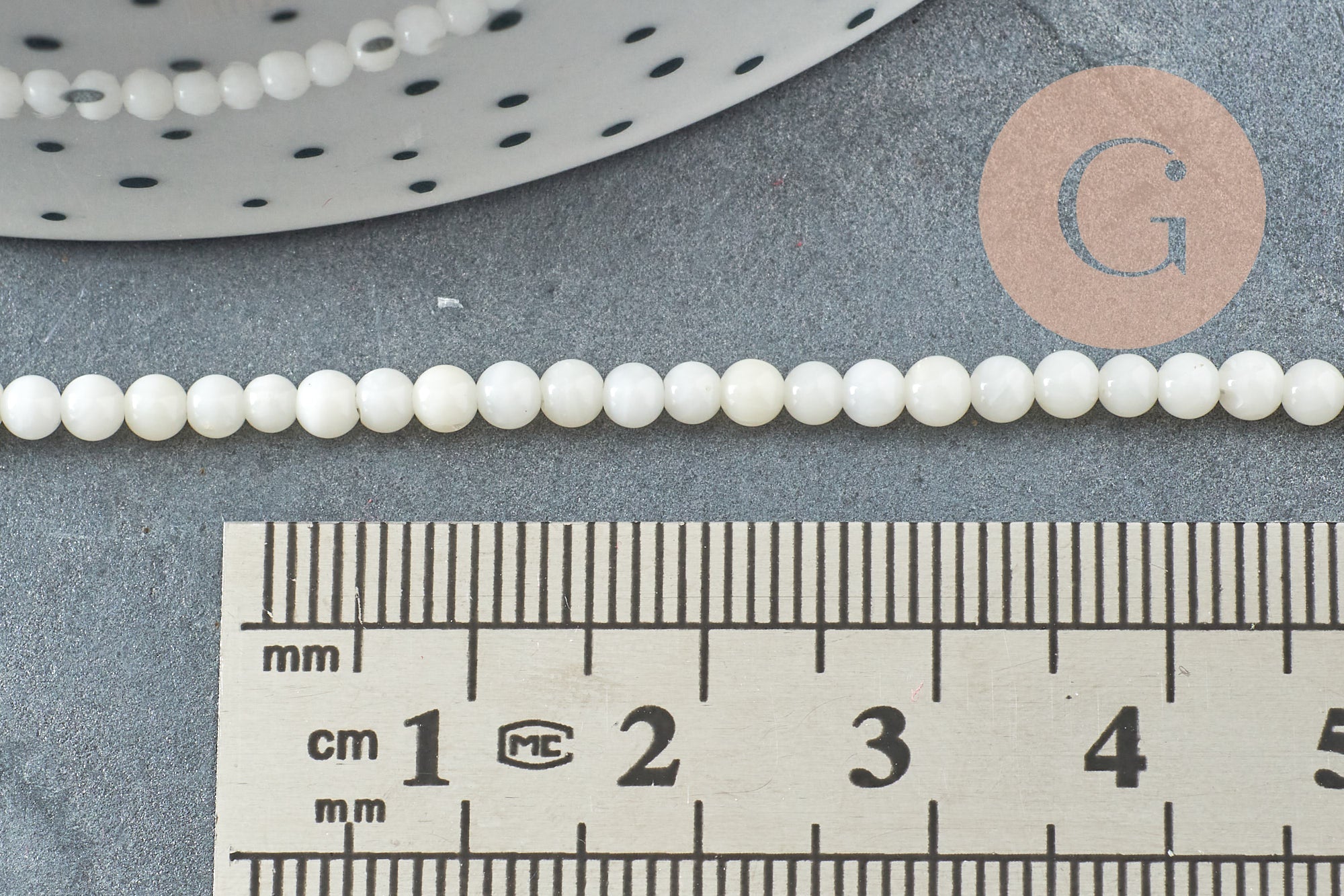 Perle ronde bambou de mer blanc,perle imitation corail fabrication bijoux en bambou de mer naturel, fil de 40cm ,3mm, x1 (G4153)