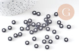 Perle ronde coeur blanc plastique noir,perle plastique,perle ronde lettre,x 10 grammes, (G2189)