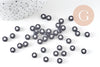 Perle ronde coeur blanc plastique noir,perle plastique,perle ronde lettre,x 10 grammes, (G2189)