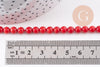 Perle ronde corail rouge, perles corail, fabrication bijoux,corail rouge,corail naturel, fil de 40cm environ ,6mm x1 (G5388)