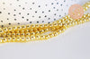 Perle ronde hématite dorée 4mm, perle hématite synthétique pierre, fil de 39cm, x1 (G6272)