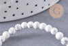 Perle ronde howlite blanche, pierre naturelle, howlite naturelle, perle pierre, 4mm, x1 fil de 38 cm (G3841)