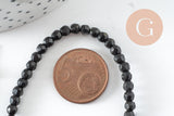 Perle ronde howlite facettée, perle howlite,pierre naturelle,howlite naturelle,perle pierre,4mm,fil de 90 perles, X1 (G4668)