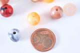 Perle ronde imitation gemme plastique multicolore 12mm, perle plastique coloré, couleurs mélangées,x 10 perles G6403