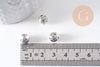 Perle ronde intercalaire zamac argent gravé 8mm, x10 (G10304)