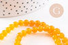 Perle ronde jade naturel jaune orangé 6mm, x1 fil de 38cm (G0872)