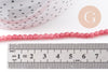 Perle ronde jade naturel rose facette 4mm, x1 fil de 38 cm (G2335)