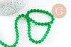 Perle ronde jade naturel vert teinté 6mm, perles ronde creation bijou pierre naturelle, fil de 38cm, x1 (G4410)