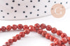 Perle ronde jaspe rouge naturel AB+ facettes 4mm, x1 fil de 37cm (G1173)