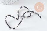 Perle ronde jaspe zébré naturel 4mm, jaspe gris, pierre naturelle, fil de 85 perles, x1 (G3621)