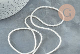 Perle ronde nacre blanche,perles coquillage,coquillage naturel,fil 40cm,2.5mm, x1 (G5449)