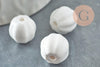 Perle porcelaine blanche 13mm, perle striées,perle céramique, céramique blanche, x10 (G7400)
