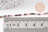 Perle ronde tourmaline naturelle 2mm,x1 fil de 38cm (G3106)