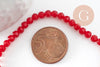 Perle ronde verre facettée rouge 4mm,perles en verre création bijoux DIY,4mm, fil de 36 cm x1 (G7099)