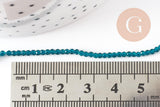 Perle ronde verre facettée transparente bleu ciel 2mm, fourniture création de bijoux DIY,fil de 37 cm, x1 (G7447)