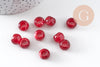 Perle rondelle acrylique rouge imitation pierre 11.5mm, x50 (G10887)