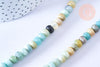 Perle rondelle amazonite facetté naturelle,Pendentif bijoux, pierre naturelle,10mm, fil de 39cm x1 (G6720)