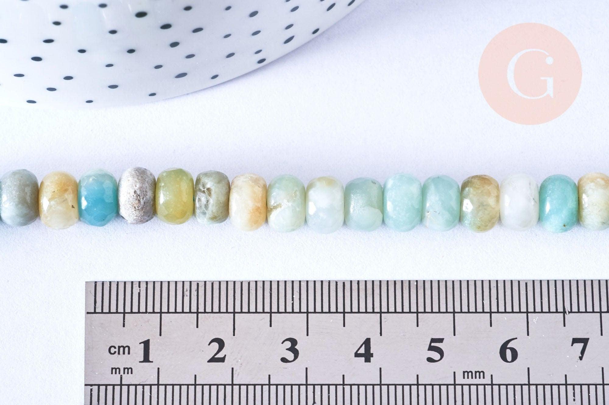 Perle rondelle amazonite facetté naturelle,Pendentif bijoux, pierre naturelle,10mm, fil de 39cm x1 (G6720)