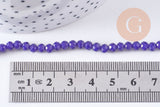 Perle rondelle bleu cristal verre facette 4x3mm, x1 fil de 46 cm (G2744)