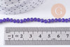 Perle rondelle bleu cristal verre facette 4x3mm, x1 fil de 46 cm (G2744)