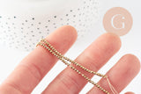Perle rondelle cristal or 2x1.5mm x1 fil de 35cm (G6138)