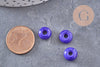 Perle rondelle donut verre opaque bleu foncé,des perles reondelles verre pour vos créations de bijoux et bracelet,3-5x9mm, x 20 (G4596)