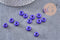 Perle rondelle donut verre opaque bleu foncé,des perles reondelles verre pour vos créations de bijoux et bracelet,3-5x9mm, x 20 (G4596)