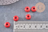 Perle rondelle donut verre opaque rouge, perles reondelles verre pour vos créations de bijoux et bracelet,3-5x9mm, x 20 (G4597)