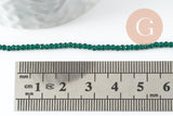 Perle rondelle en verre transparente facettée vert foncé 2mm perles facettées,bijoux fantaisie, fil de 29cm, x1 (G6947)
