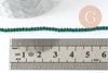 Perle rondelle en verre transparente facettée vert foncé 2mm perles facettées,bijoux fantaisie, fil de 29cm, x1 (G6947)