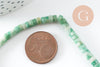 Perle rondelle heishi jade naturel vert 4.5mm, x1 fil de 40cm (G2701)