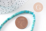 Perle rondelle howlite turquoise naturelle 4mm, x1 fil de 150 perles (G103x1