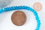 Perle rondelle jade bleu ciel,pierre jade naturel,perle facette,jade,4x3mm,fil de 37cm (G4635)