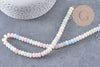 Perle rondelle jade naturel multicolore pastel 8x5mm, x1 fil de 38.5cm (G10599)