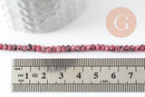 Perle rondelle jade naturel rose marbré 5x3mm, x1 fil de 36cm (G4660)