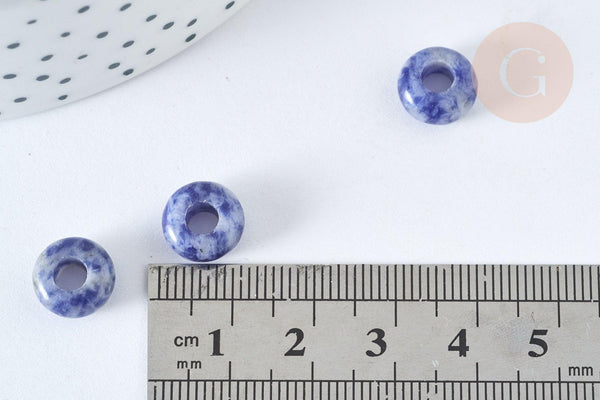 Perle rondelle sodalite création bijoux 10mm, création bijoux pierre, x 2 (G7562)