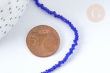 Perle rondelle verre facettée bleu roi 2~2,5mm, x1 fil de 37cm (G7339)