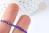 Perle rondelle verre facettée bleu roi 2~2,5mm, x1 fil de 37cm (G7339)