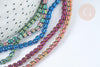 Perle striée hématite de synthèse colorée 3,5mm, création bijoux DIY, x1, (G7406)