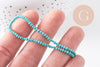Perle toupie howlite naturelle turquoise 1mm, bijou en pierre naturelle, turquoise naturelle, perle en pierre, fil de 30cm x1 (G7263)
