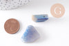 Perle triangle agate bleue en pierre naturelle pour création bijoux en agate naturelle,18-39mm, X5 (G3186)