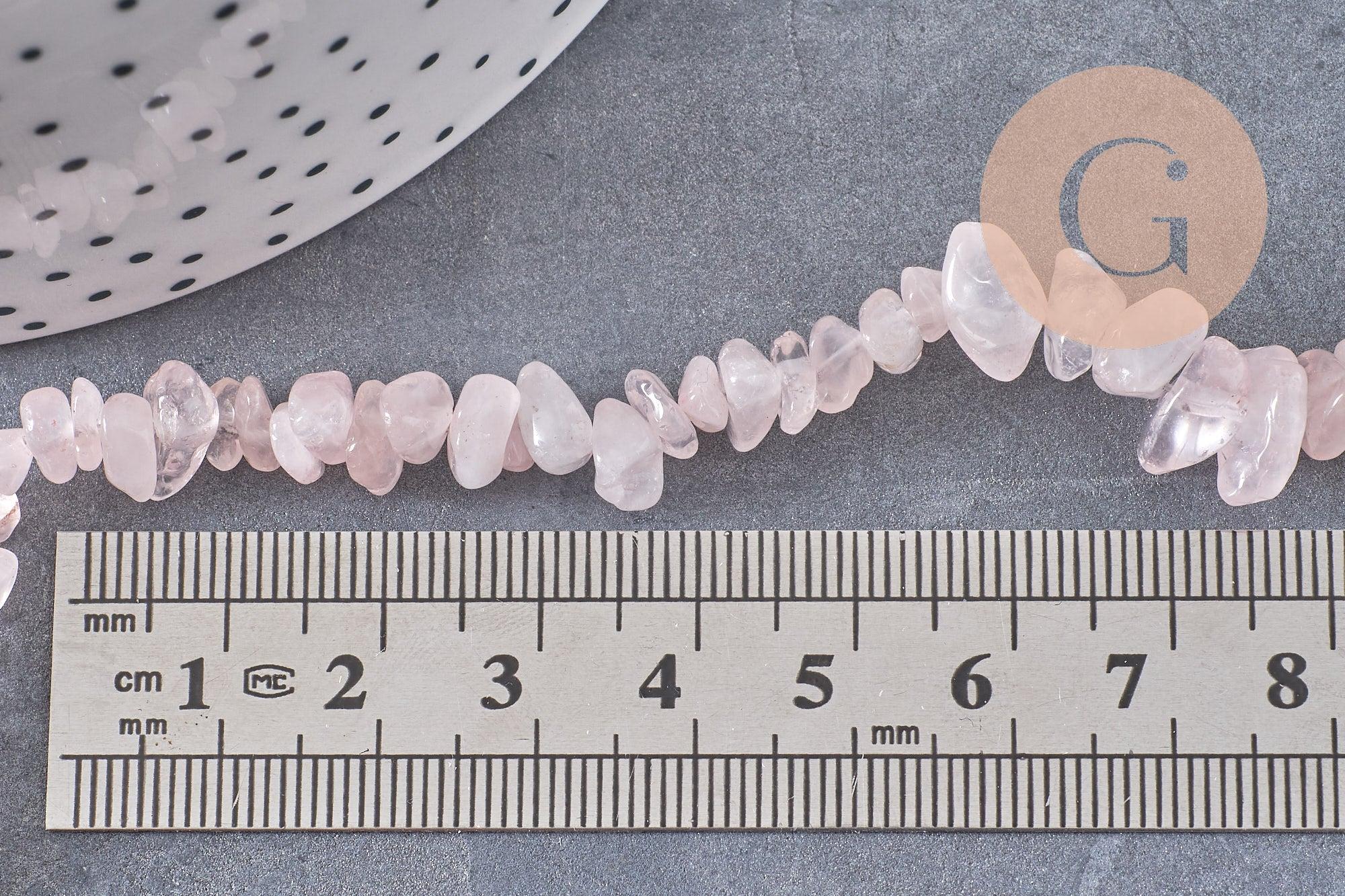 Perle triangle cristal beige rose 6x3.5mm, fil de 33cm, x1 (G6903)