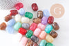 Perle tube acrylique imitation pierre 20x15mm, x10 (G10492)