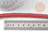 Perle tube cornaline agate naturelle 16-18mm, x1 fil de 39cm (G5186)