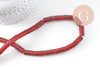 Perle tube cornaline agate naturelle 16-18mm, x1 fil de 39cm (G5186)