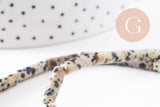 Perle tube jaspe dalmatien naturel 13-14mm,x1 fil de 40.5cm (G4070)